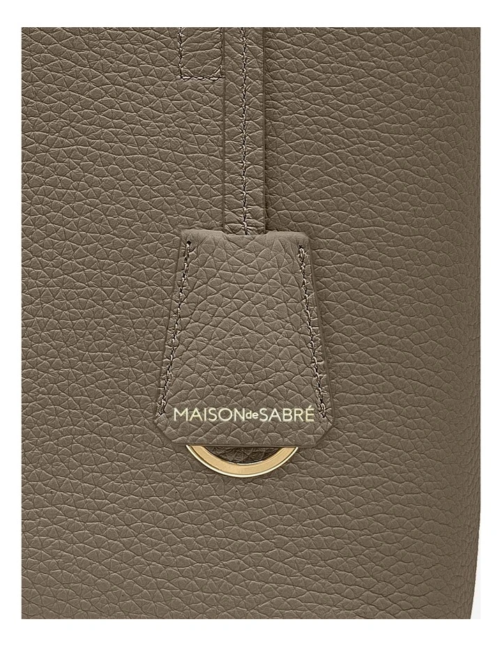 The Small Soft Leather Tote in Cashmere Matcha image 3