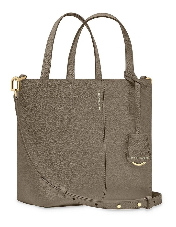 The Small Soft Leather Tote in Cashmere Matcha image 4