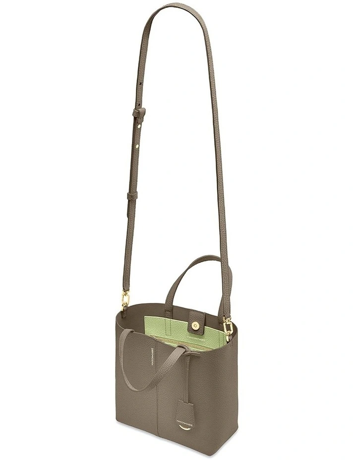 The Small Soft Leather Tote in Cashmere Matcha image 6