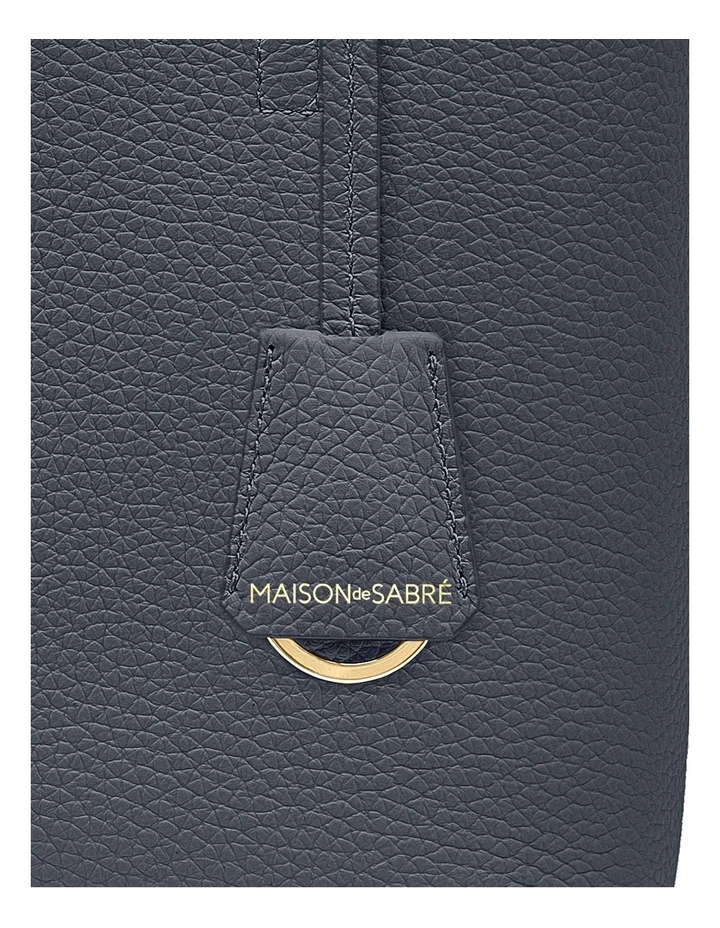 The Small Soft Leather Tote in Graphite Sky image 4