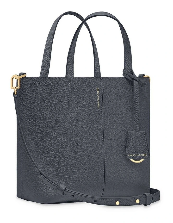 The Small Soft Leather Tote in Graphite Sky image 5