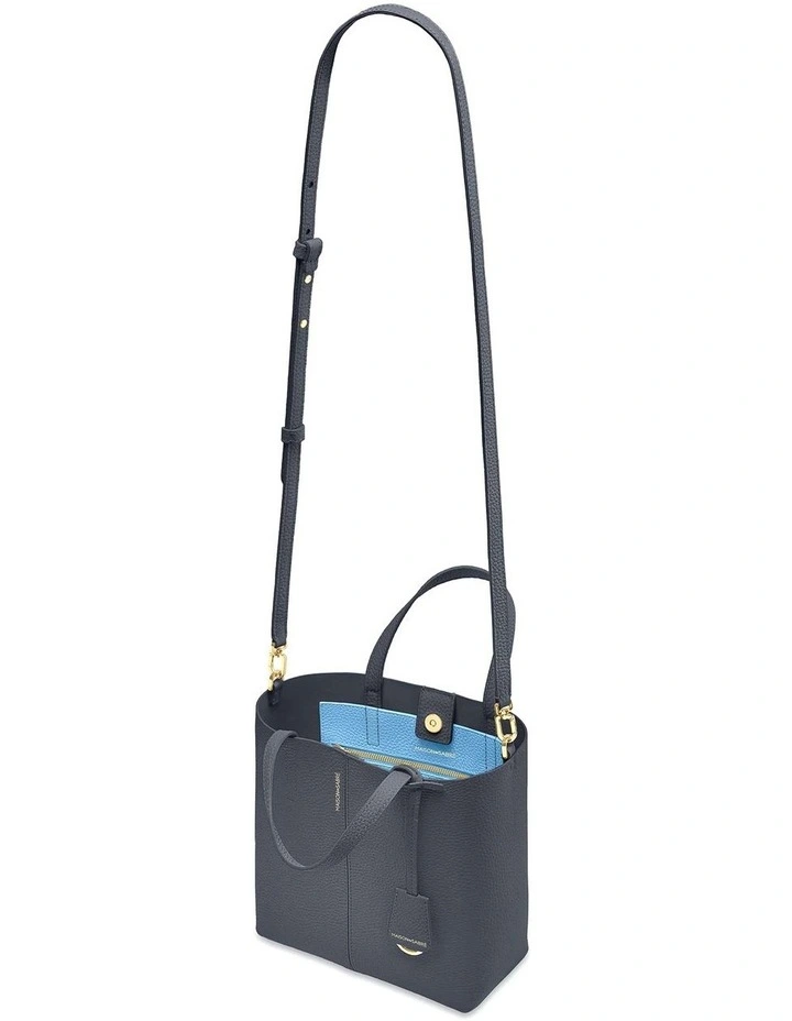The Small Soft Leather Tote in Graphite Sky image 6