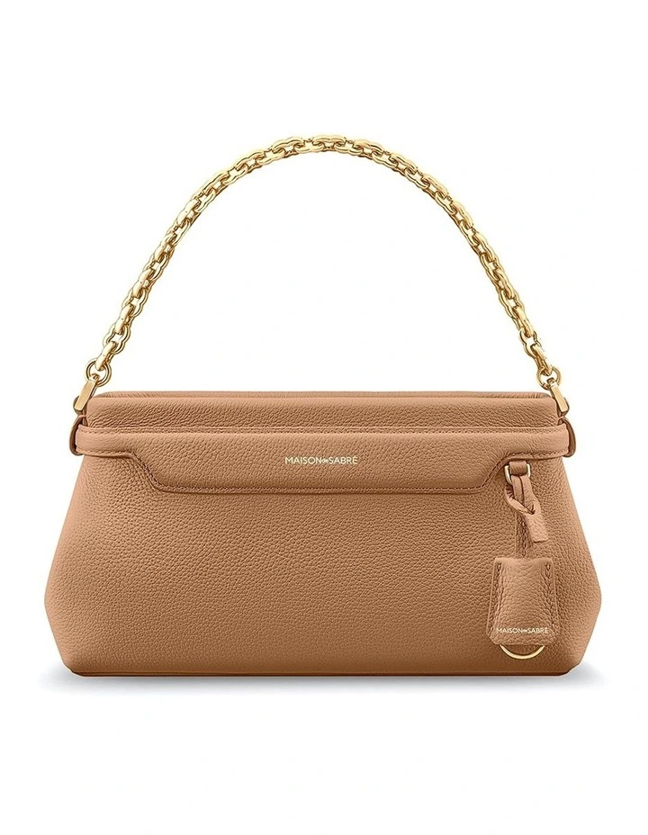 The Palais Soirée Leather Shoulder Bag in Sandstone Brown image 1