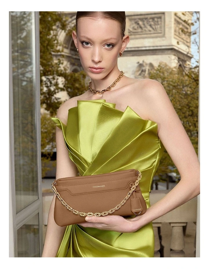 The Palais Soirée Leather Shoulder Bag in Sandstone Brown image 2