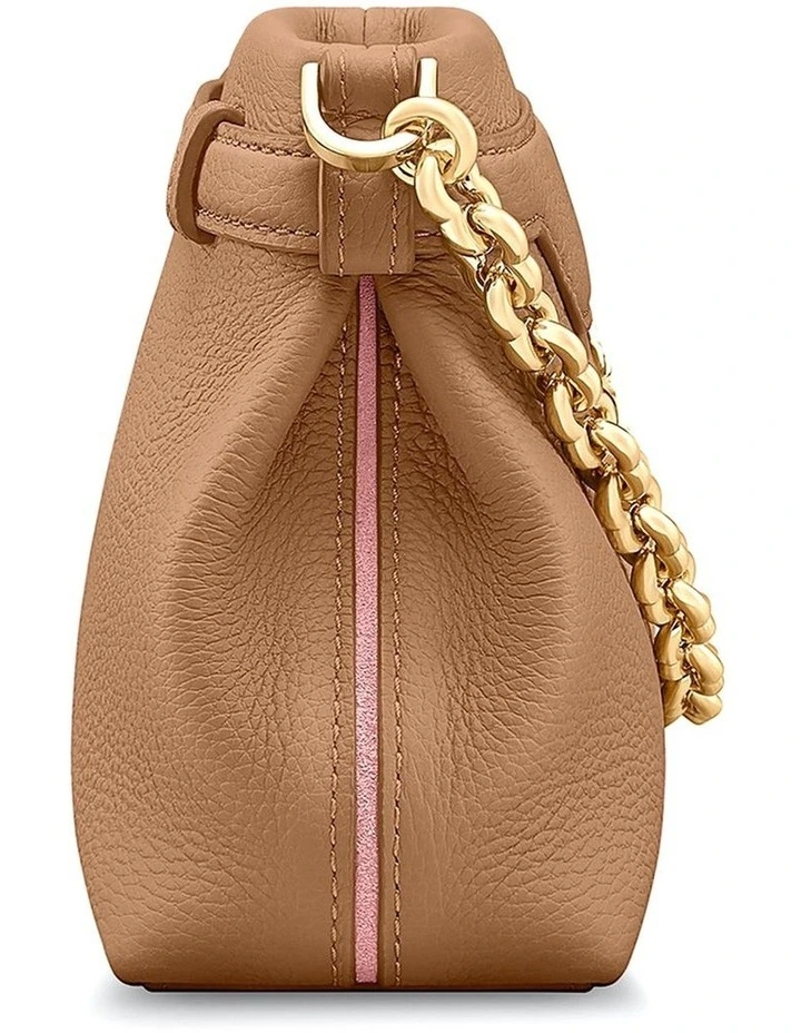 The Palais Soirée Leather Shoulder Bag in Sandstone Brown image 5