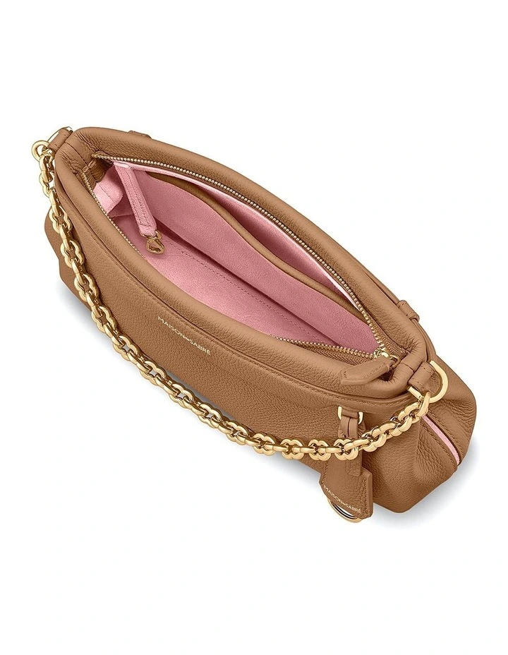 The Palais Soirée Leather Shoulder Bag in Sandstone Brown image 6