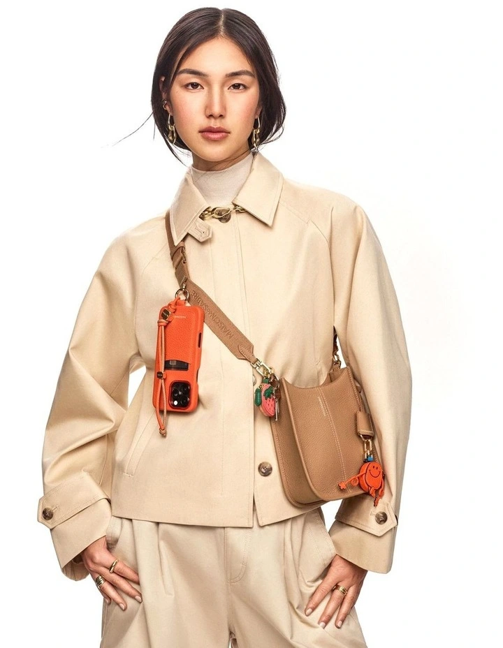 The Mini Leather Saddle Bag in Sandstone Brown image 2