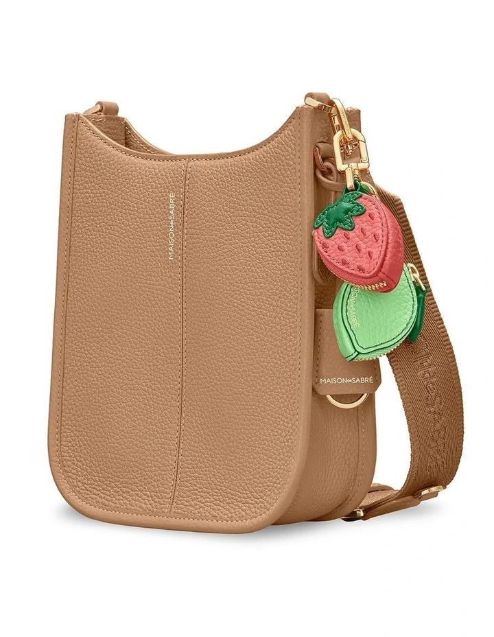 The Mini Leather Saddle Bag in Sandstone Brown image 3