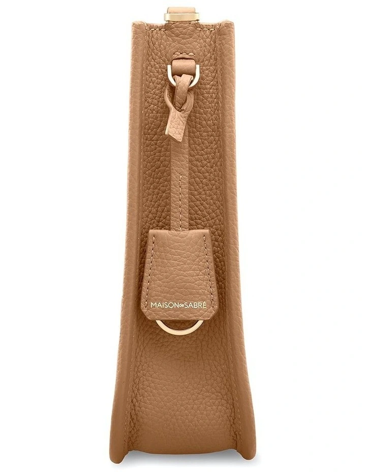 The Mini Leather Saddle Bag in Sandstone Brown image 4