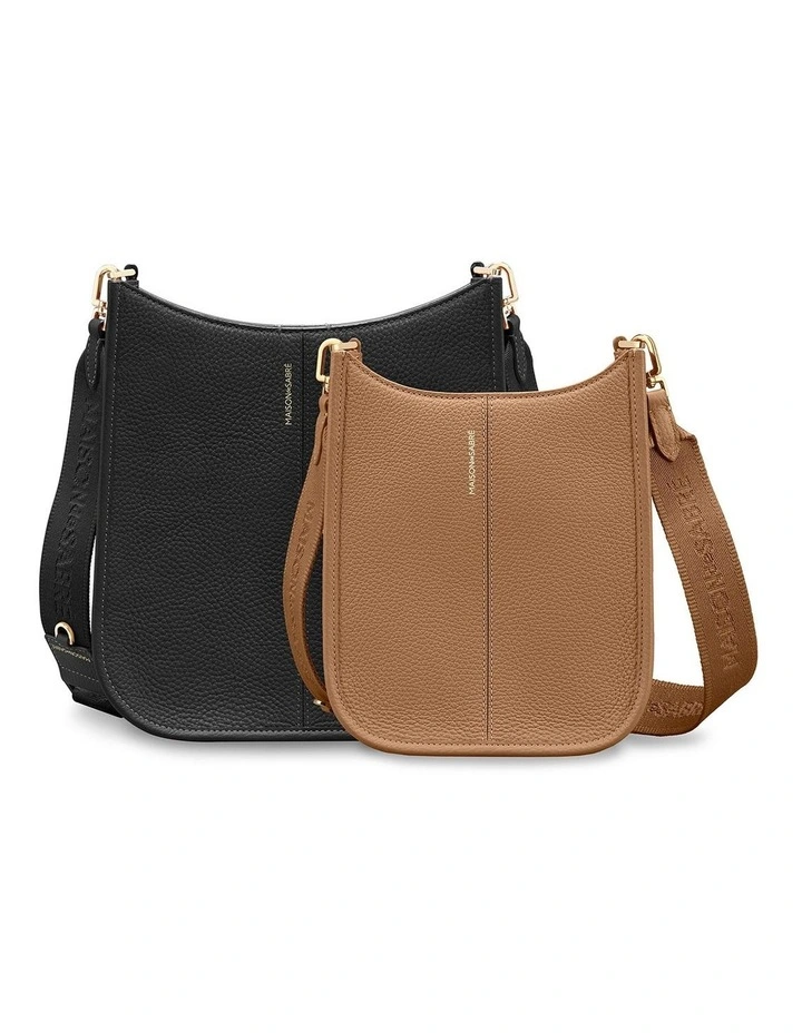 The Mini Leather Saddle Bag in Sandstone Brown image 5