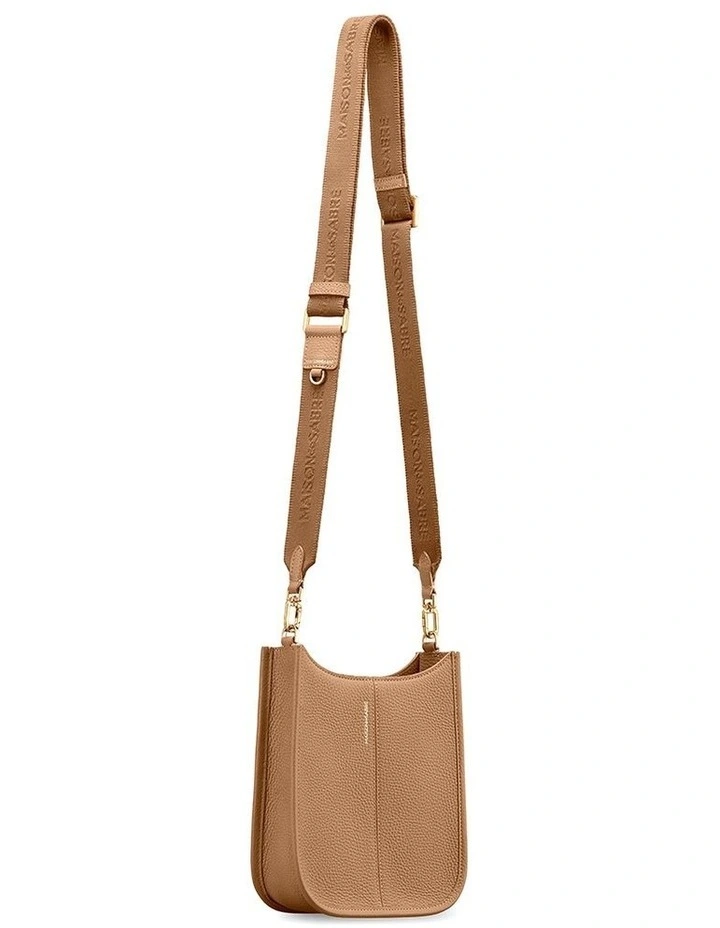 The Mini Leather Saddle Bag in Sandstone Brown image 6