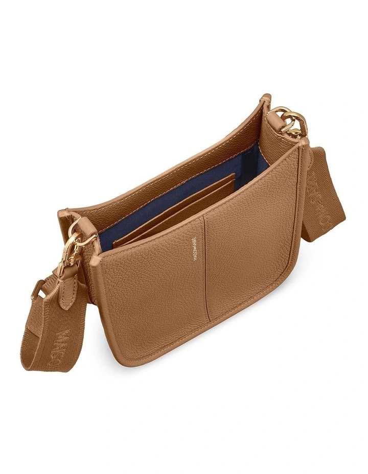 The Mini Leather Saddle Bag in Sandstone Brown image 7