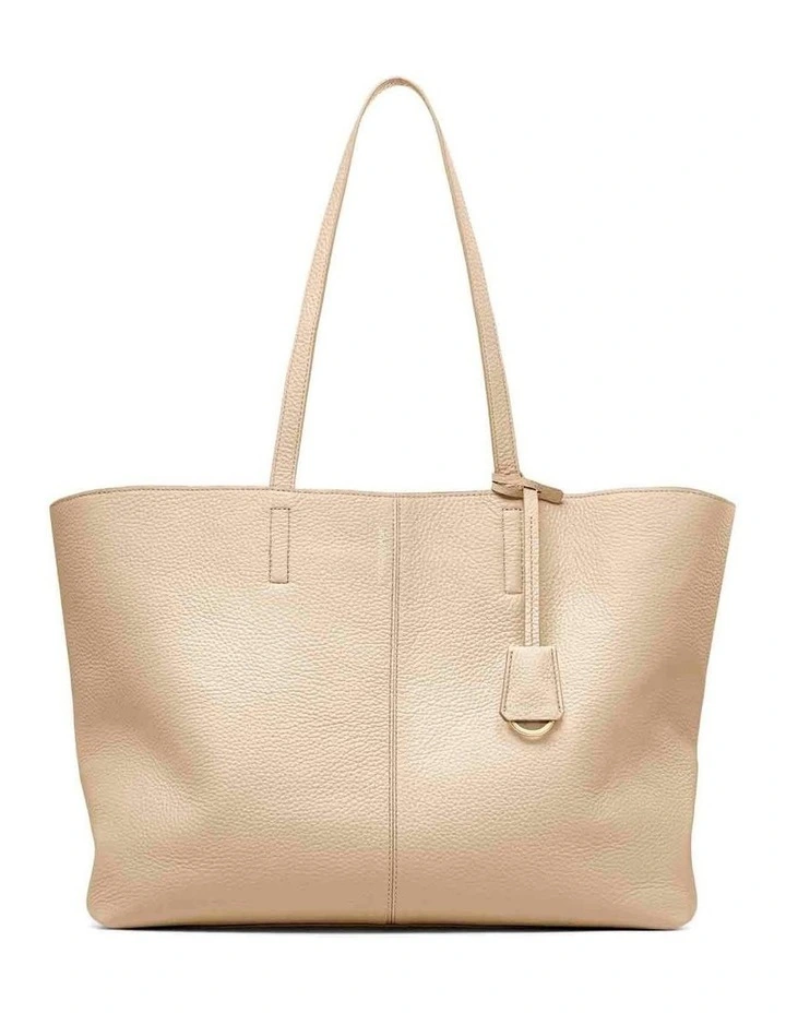 The Zipped Soft Leather Tote in Saharan Nude image 1