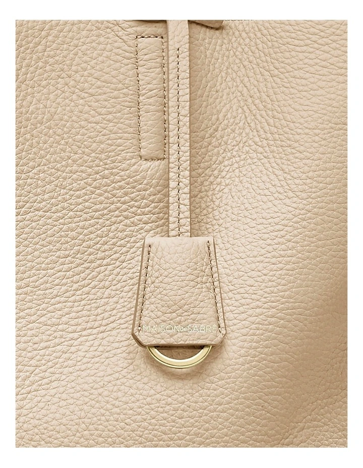 The Zipped Soft Leather Tote in Saharan Nude image 4