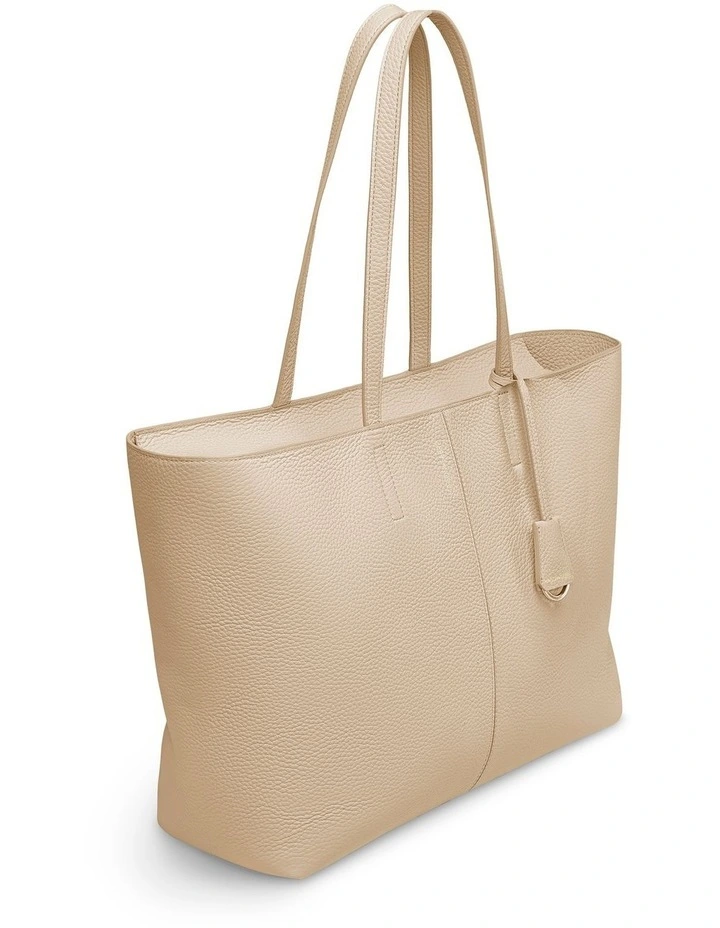 The Zipped Soft Leather Tote in Saharan Nude image 6