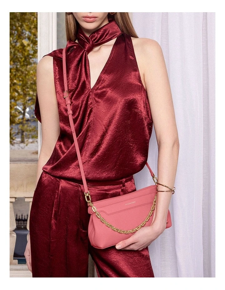 The Palais Soirée Leather Shoulder Bag in Candy Pink image 3