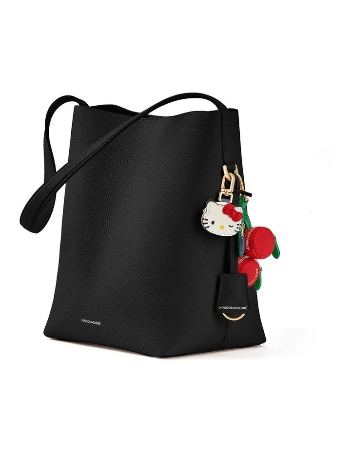 The Bucket Soft Leather Tote in Rouge Noir image 3