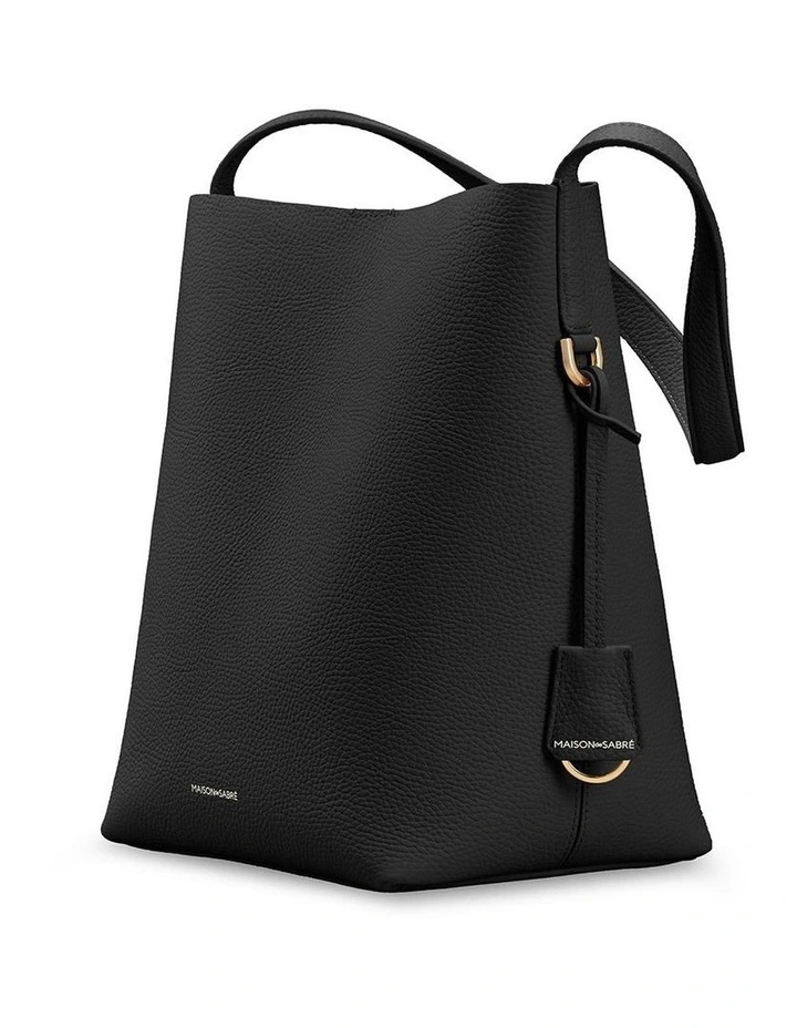 The Bucket Soft Leather Tote in Rouge Noir image 5