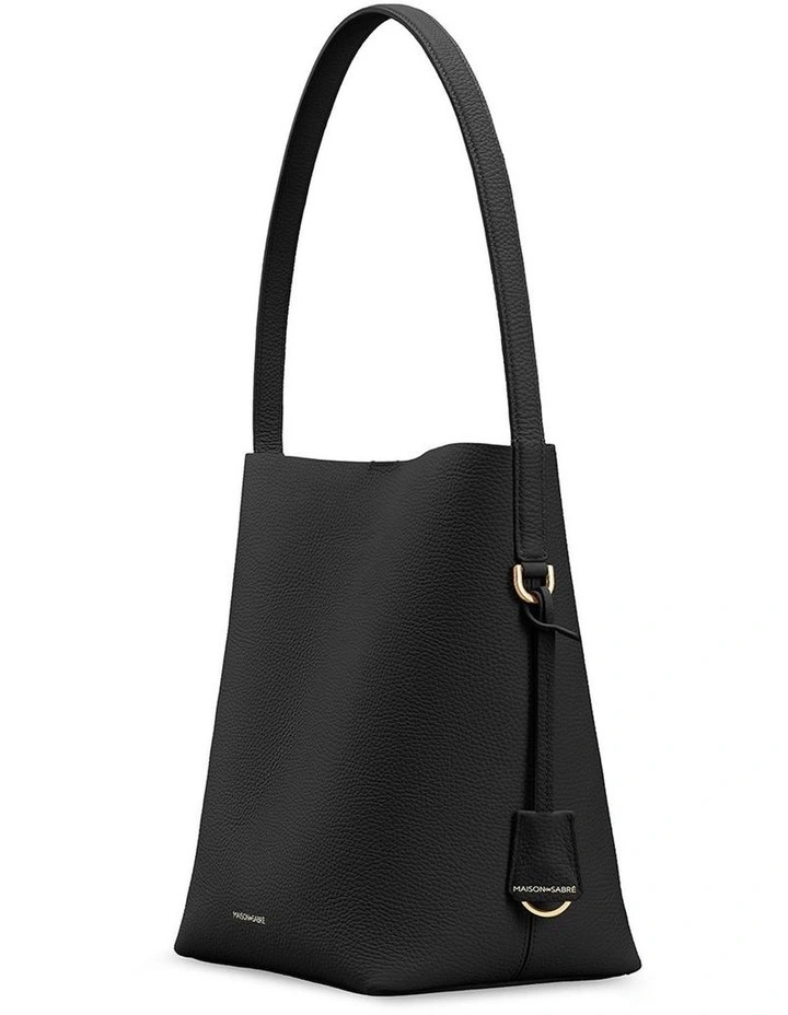 The Bucket Soft Leather Tote in Rouge Noir image 6
