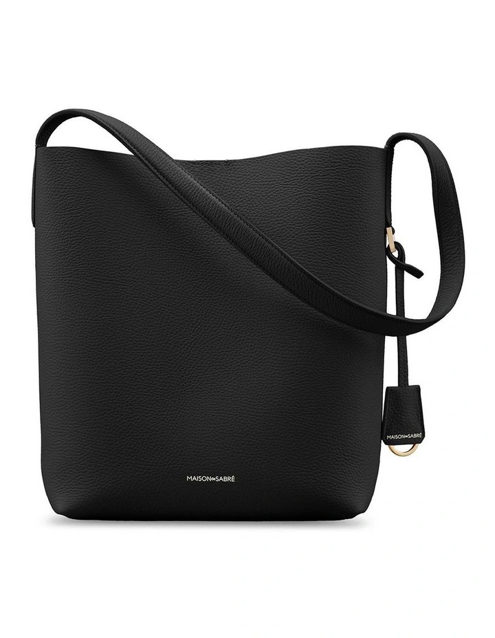 The Bucket Soft Leather Tote in Rouge Noir image 7