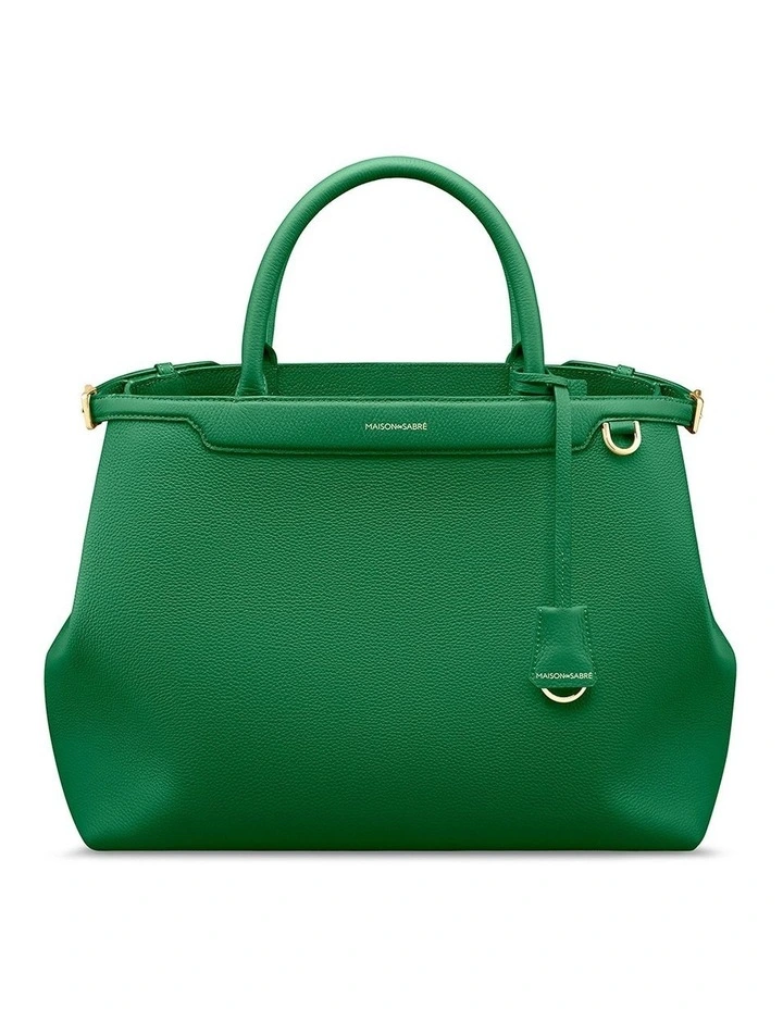 The Large Palais Leather Top Handle Bag in Emerald Green image 1