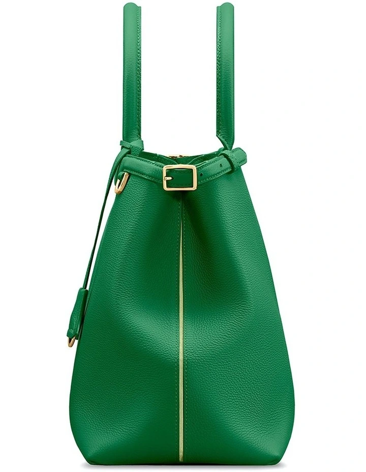 The Large Palais Leather Top Handle Bag in Emerald Green image 5