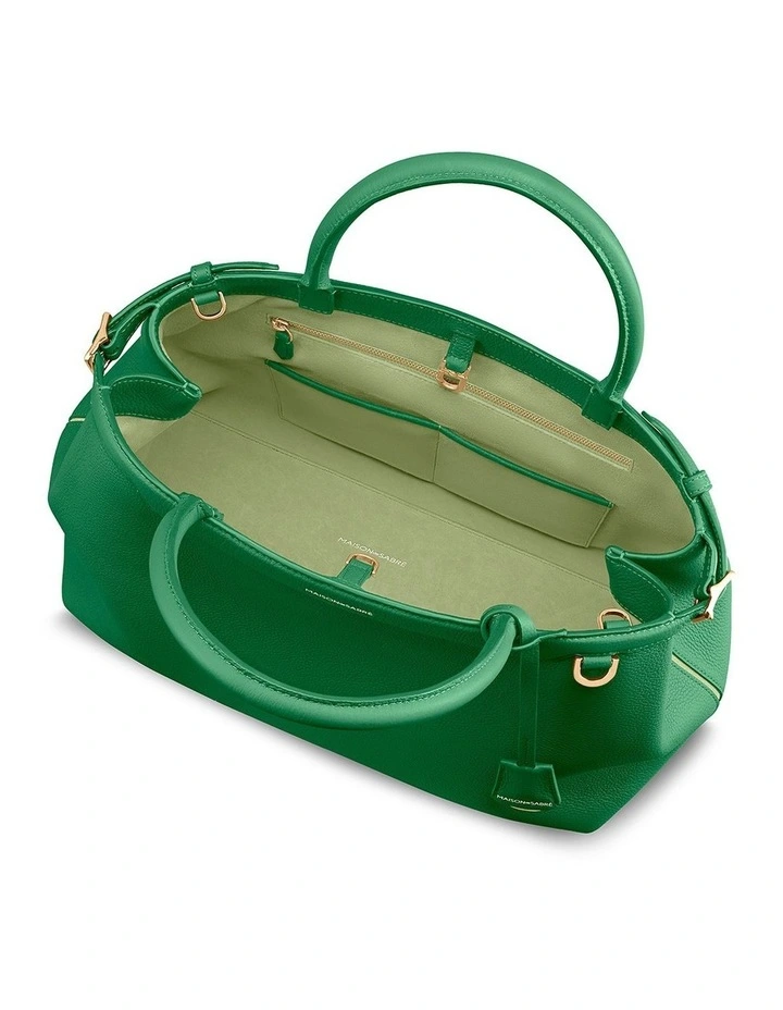 The Large Palais Leather Top Handle Bag in Emerald Green image 6