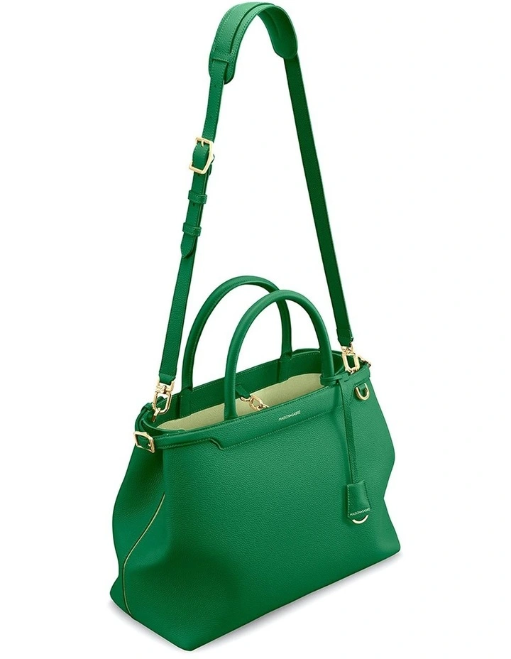The Large Palais Leather Top Handle Bag in Emerald Green image 7