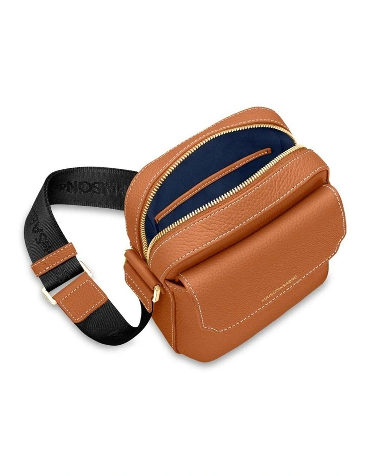 The Small Leather Messenger Bag in Pecan Brown image 7