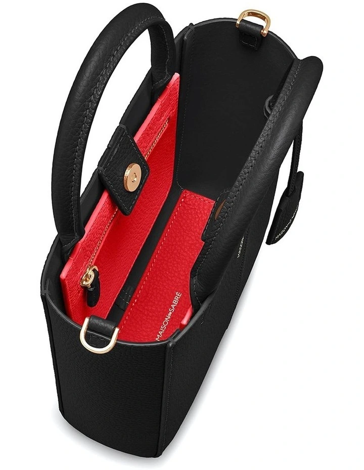 The Mini Soft Leather Tote in Rouge Noir image 6