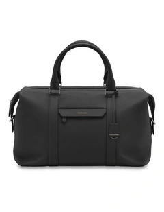 The Leather Duffle Bag in Black Caviar