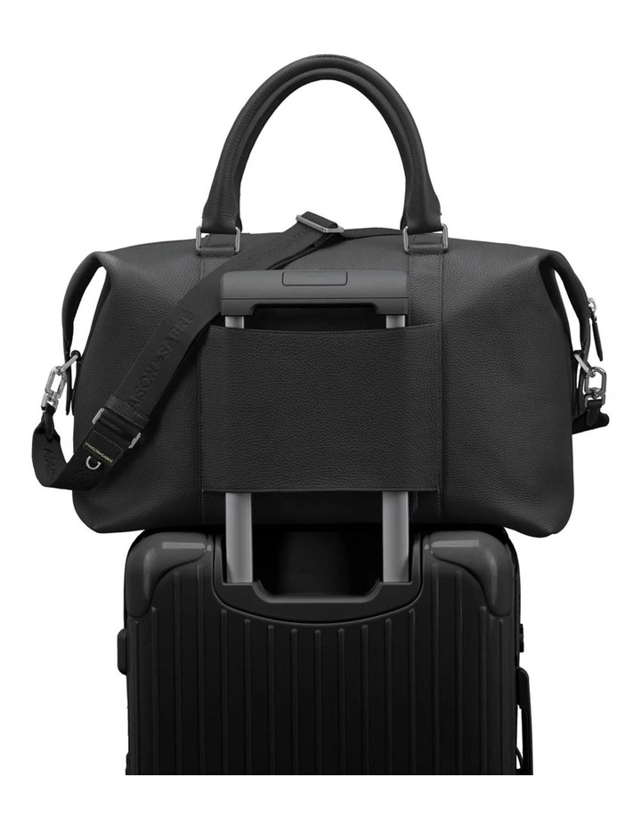 The Leather Duffle Bag in Black Caviar image 5