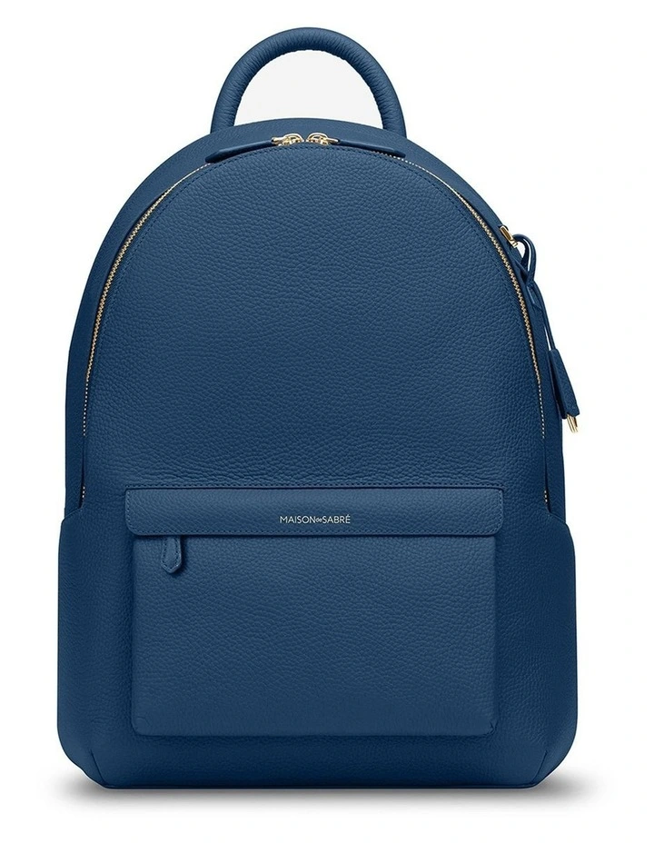 The Leather Backpack in Pacific Blue image 1