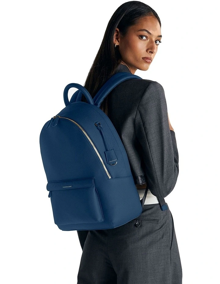 The Leather Backpack in Pacific Blue image 2