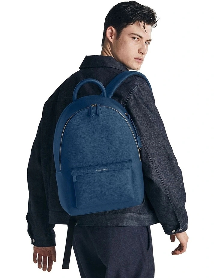 The Leather Backpack in Pacific Blue image 3