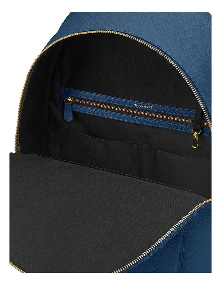 The Leather Backpack in Pacific Blue image 5
