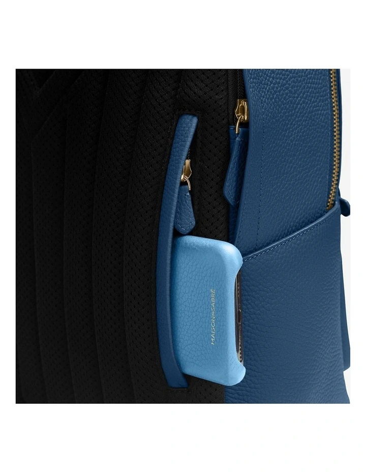 The Leather Backpack in Pacific Blue image 7