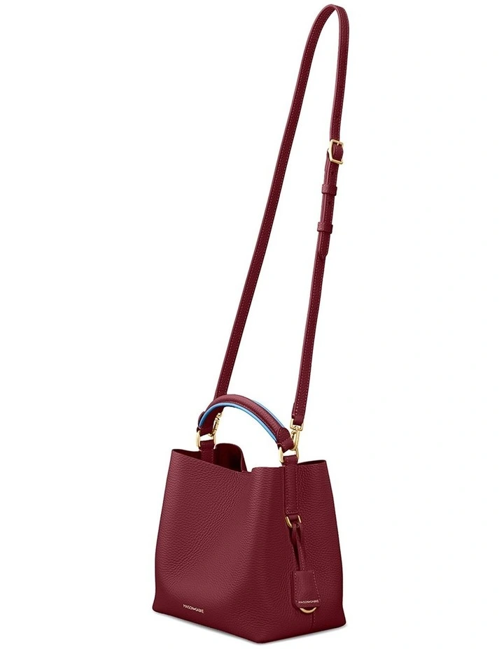 The Mini Leather Bucket Bag in Plum Sky image 7