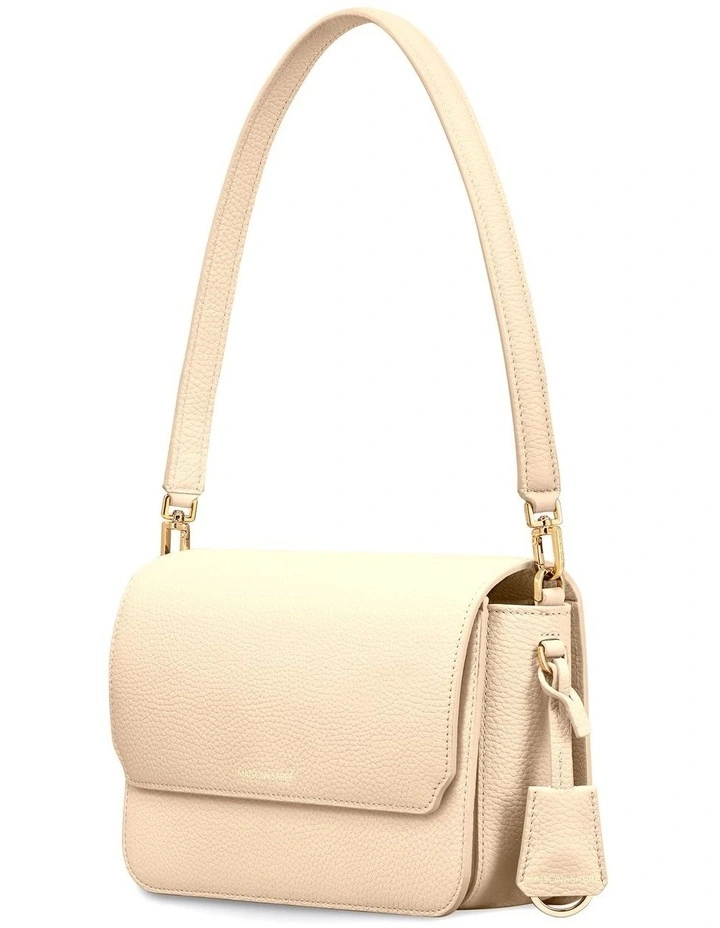 The Medium Flap Leather Crossbody Bag in Saharan Nude image 5