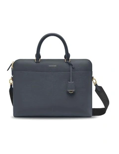 The Leather Laptop Bag in Graphite Grey