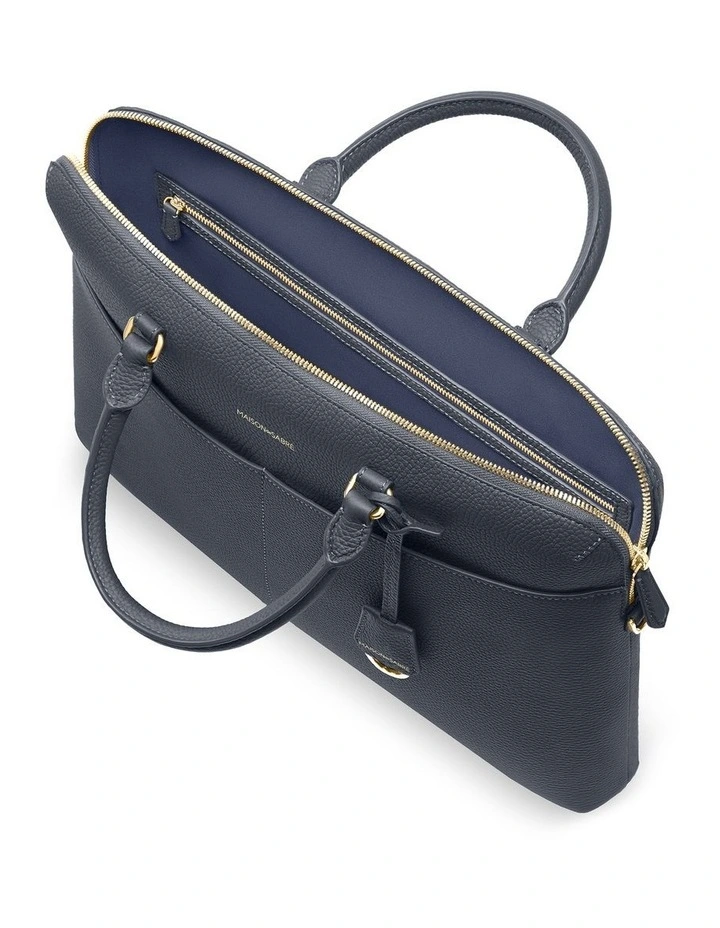 The Leather Laptop Bag in Graphite Grey image 5