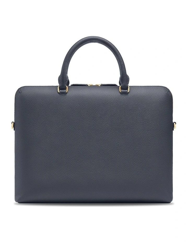 The Leather Laptop Bag in Graphite Grey image 7