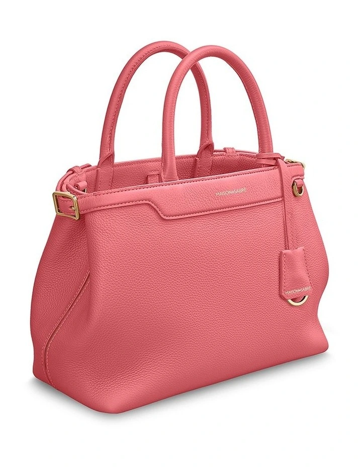 The Medium Palais Leather Top Handle Bag in Candy Pink image 4