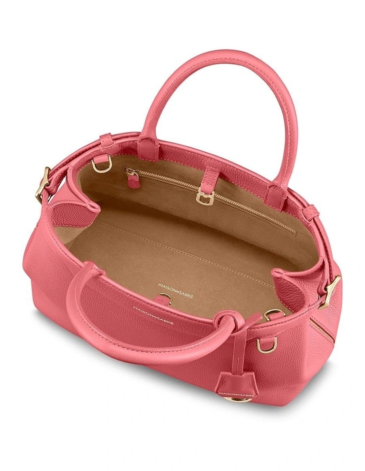 The Medium Palais Leather Top Handle Bag in Candy Pink image 6