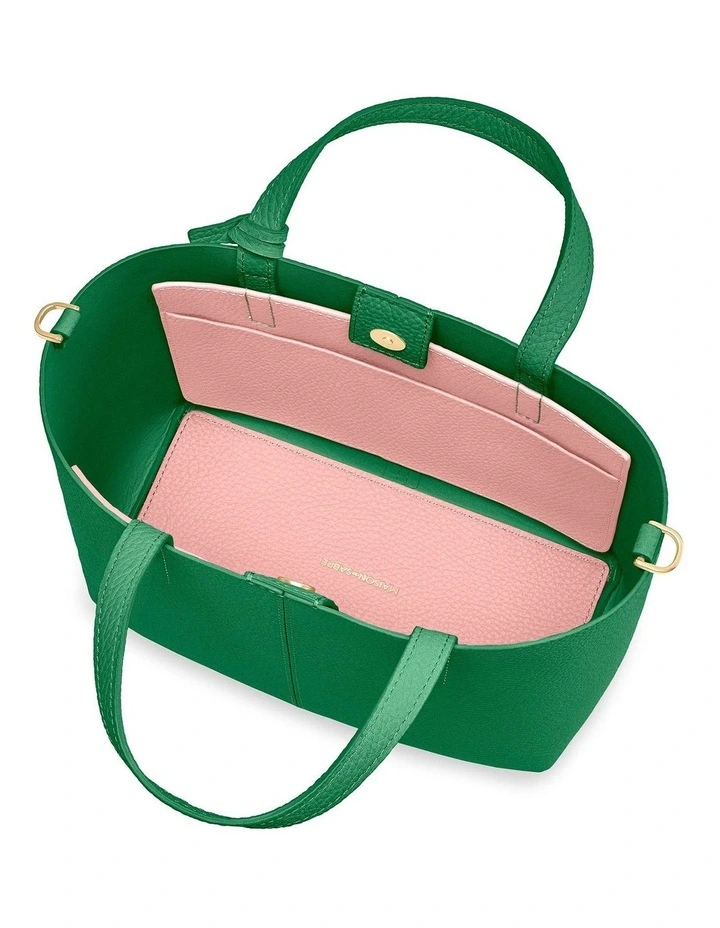 The Small Soft Leather Tote in Emerald Lily image 3