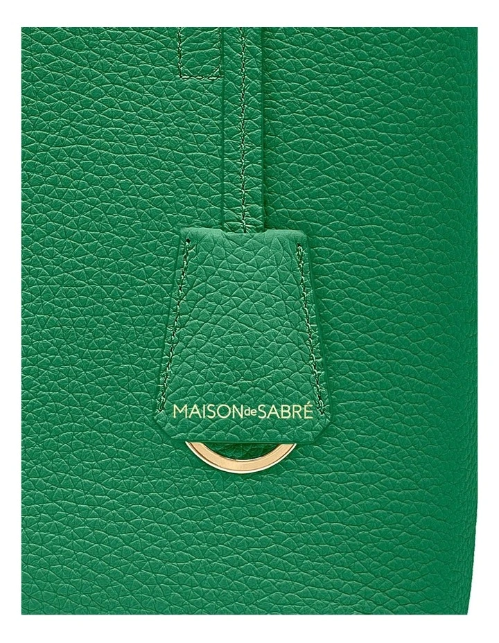 The Small Soft Leather Tote in Emerald Lily image 4