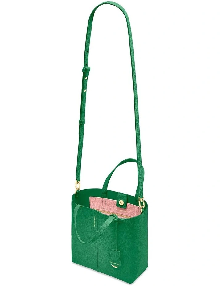 The Small Soft Leather Tote in Emerald Lily image 6