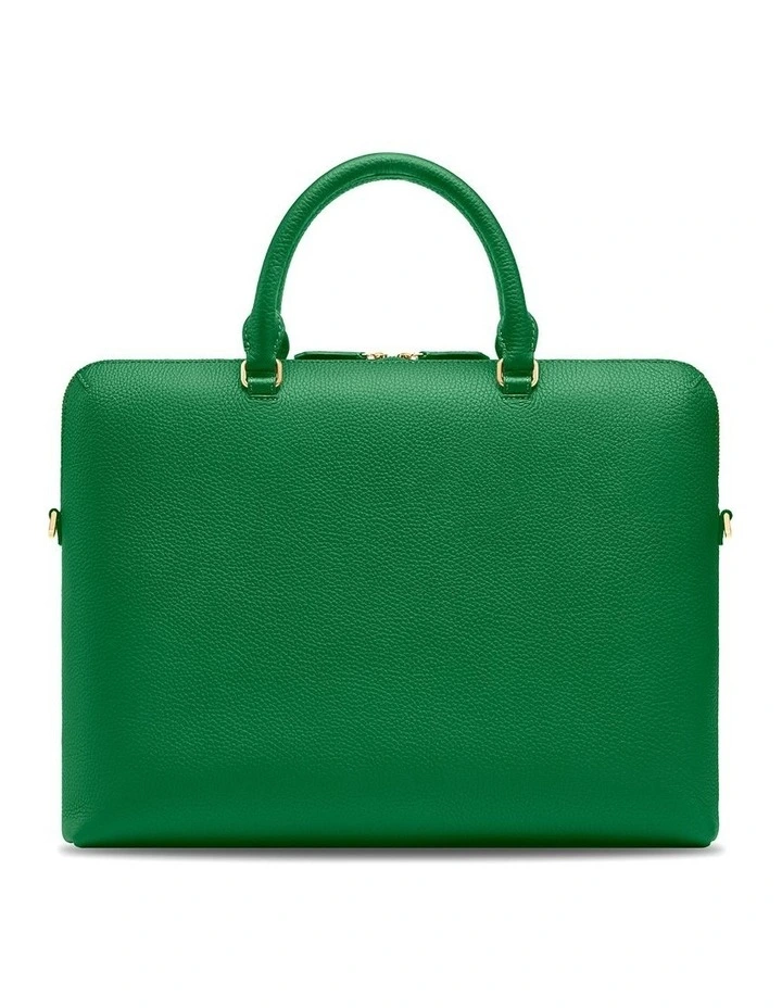 The Leather Laptop Bag in Emerald Green image 7