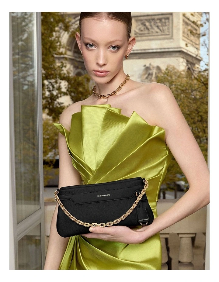 The Palais Soirée Leather Shoulder Bag in Black Caviar image 2
