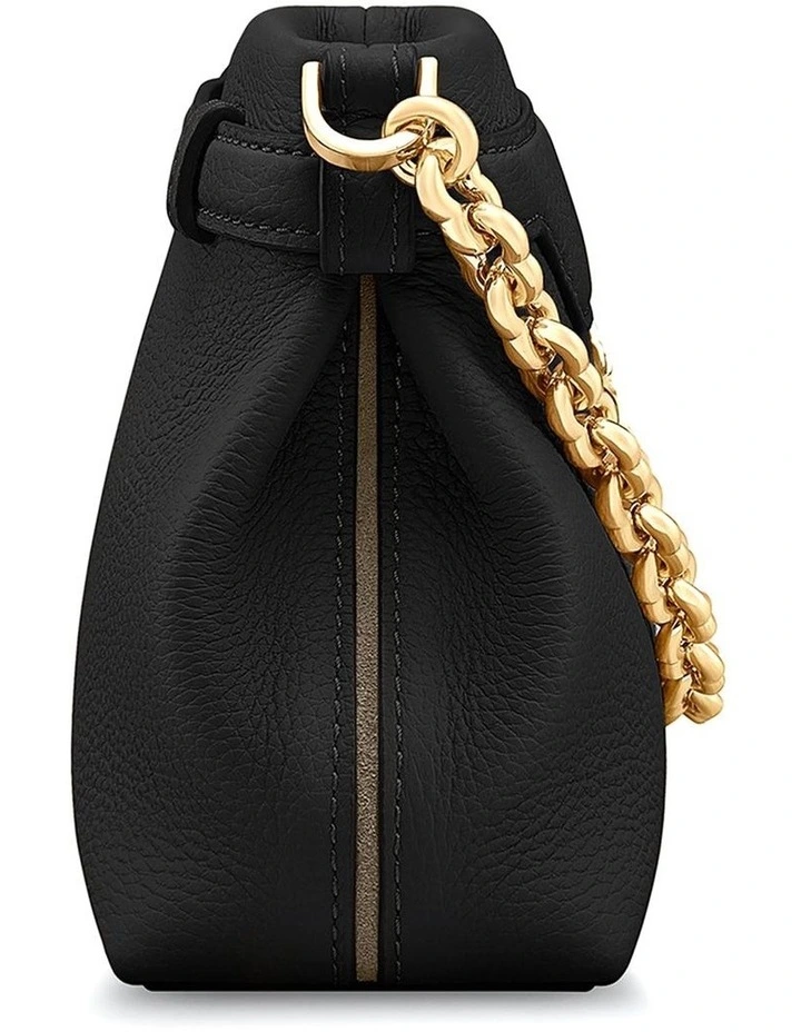 The Palais Soirée Leather Shoulder Bag in Black Caviar image 5